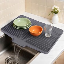 Silicone Dish Drying Mat, Silicone Drying Mat for Kitchen Counter, Large Non ...
