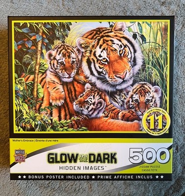 Mother s Embrace (Hidden Images) Glow in Dark Jigsaw Puzzle 500 Pieces tigers#11