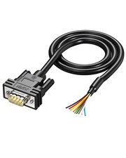DB9 Serial Extension Cable 9 Pin Male To Bare Wire D-SUB RS232 485 3 FT