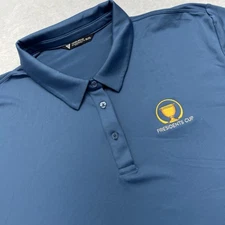 Presidents Cup Levelwear Cap Sleeve Polo Shirt Woman’s 2XL Blue Logo
