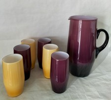 Vetreria Murano, caraffa e 6 bicchieri da cocktail, anni '70