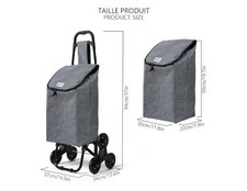 VOUNOT Folding Shopping Trolley on 6 Wheels, Stair Climbing Shopping Cart