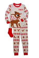 Rudolph Toddler Soft Christmas Holiday Pajama Set with Socks, Size 4T