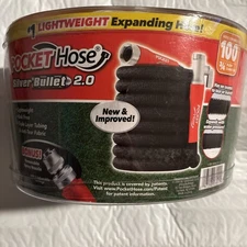Pocket Hose Silver Bullet 2.0 100 ft Expandable Water Hose w/ Removable Nozzle