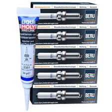 5x BERU by DRiV Zündkerzen + LIQUI MOLY Fett für 159 BMW 7 E32 8 E31 BLS CRUZE