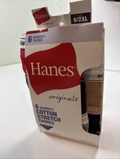Hanes Women's 9/2XLCotton Stretch Thongs 6-Pack New