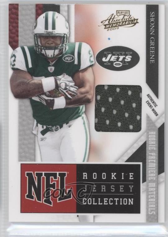 2009 Playoff Absolute Memorabilia Shonn Greene NFL Rookie Jersey Card RC