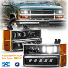 Full Led Black Headlight Bumper Light For Chevy C10 Ck 1500 2500 3500 1994-1999 Full Led Black Headlight Bumper Light For Chevy C10 Ck 1500 2500 3500 1994-1999