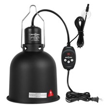 REPTI ZOO Reptile Light Fixture with Dimming Thermostat, 5.5 Inch, Black