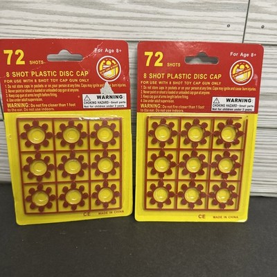 2 Pack of 8 Shot Plastic Disc Cap 72 Total Shots Ammo For Toy Cap Gun 144 TOTAL