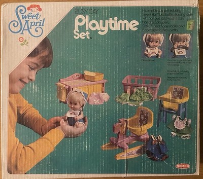1971 Remco Sweet April Busy Day Playtime Set Complete Furniture Outfits Open Box