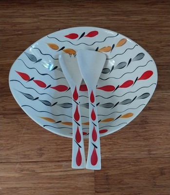 Alte Foley James Kent Gaiety Salatschüssel & Servierer unverwechselbar Atomic Mid Century