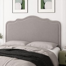 Arched Border Headboard Padded Plush Velvet Upholstered Divan Bed Headboard UK