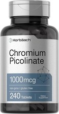 Horbaach Chromium Picolinate 1000mcg  240 Tablets  Vegetarian Formula  Non-GM