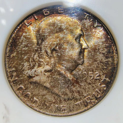 1952 Franklin Half Dollar 50c -Philadelphia- Fantastic Toning - Fatty- NGC MS 65