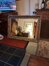 Large Vintage Gilt Ornate Beveled Wall Gold Carved Wooden Mirror 110 X 78 Cm