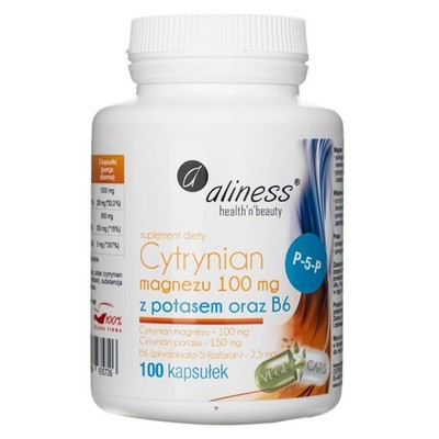 Aliness Magnesium Citrate with Potassium and B6 (P-5-P) 100 Kaps