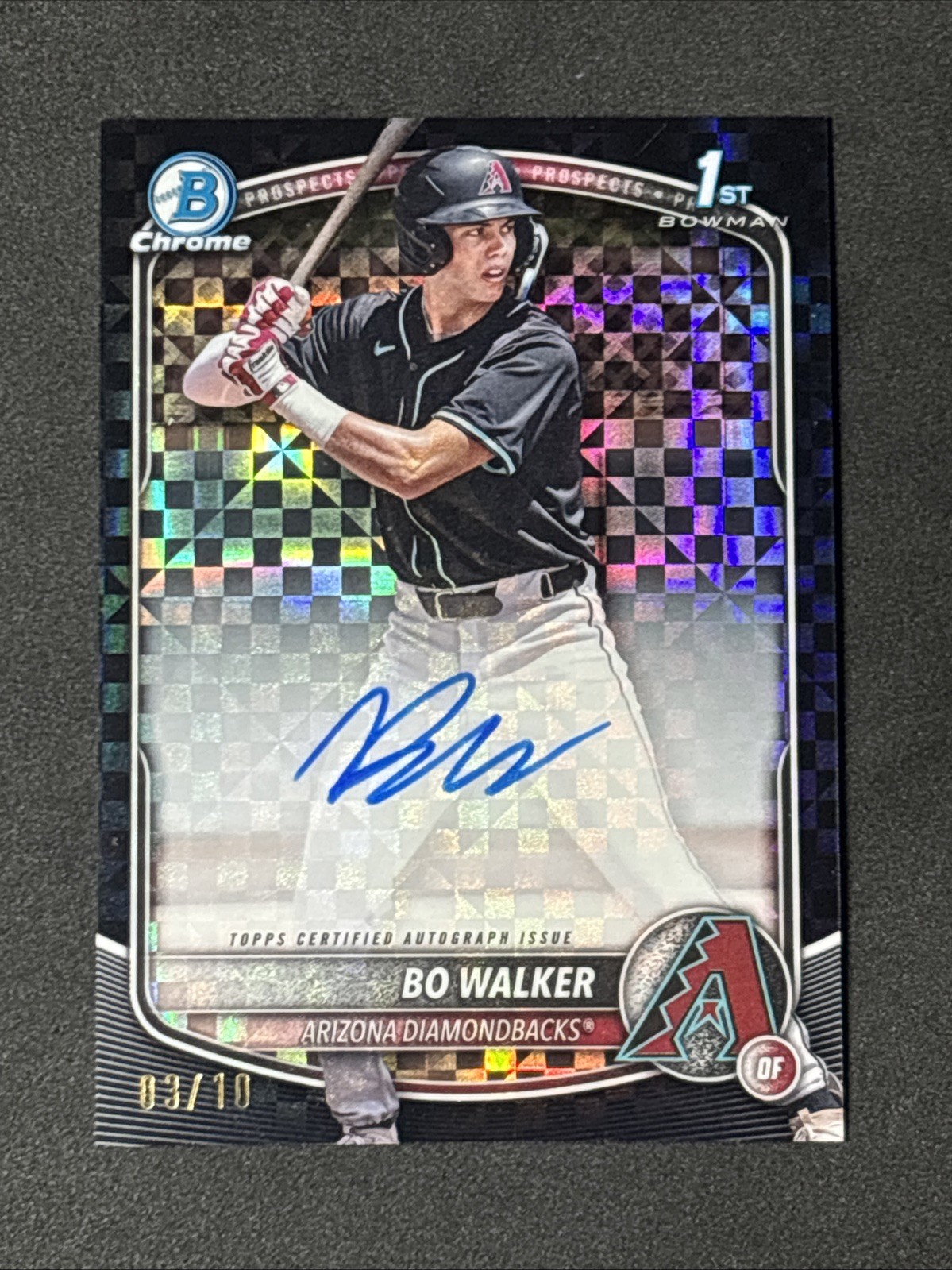 2025 Bowman Chrome 1st Bo Walker /10 Black X-Fractor Auto #CPA-BWA