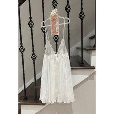 Victoria s Secret White Lace Pleated Babydoll Lingerie Satin Bow - Bride bundle