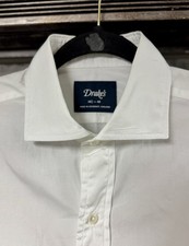 Drake s London white Poplin Spread Collar Shi...