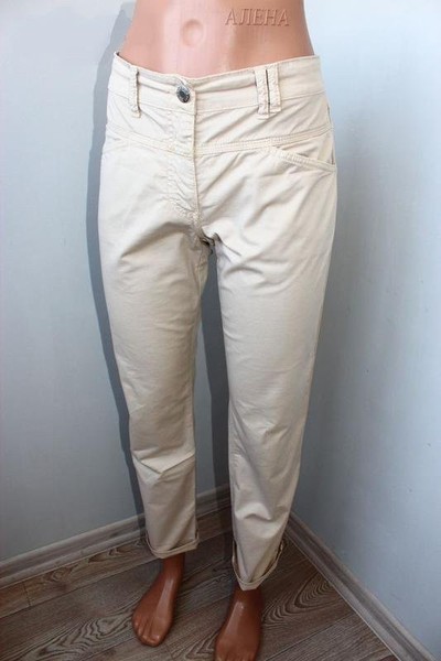 Women Trousers Beige Cotton 42 / XL / 50