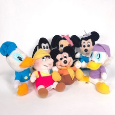 DISNEY VINTAGE Korea Toys Plush Lot 7 Pc Mickey Minnie Donald Daisy Goofy