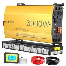 3000W Pure Sine Wave Inverter 12V DC to 120V AC Converter for Home, 12V-3000W