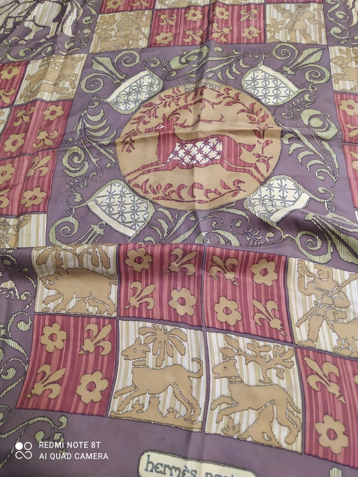 Hermès Carrè foulard hermes Houvari 100% Seta Raro Qualche Difetto Bellissimo  - Imagen 2 de 4