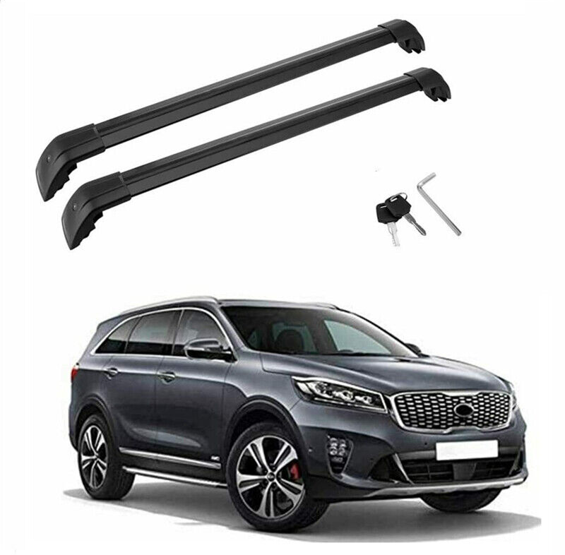 2Pcs Aluminum Roof Rail Racks Cross Bars Crossbar Fits For KIA Sorento 2015-2019
