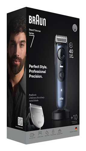 Braun Regolabarba a Batteria Wet & Dry Autonomia 120 min Blu/Nero Serie 7 BT7520 - Foto 2 di 2