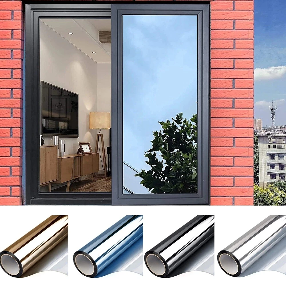 One Way Mirror Tint Window Film Privacy Protect UV Reflective Sun Block For  Home