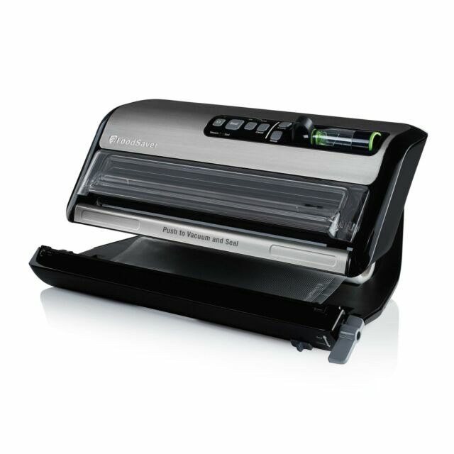 FoodSaver Vacuum Sealing Machine | PowerVac Compact Vacuum Sealer |  Vertical Storage | Stainless Steel & Black | VS0150