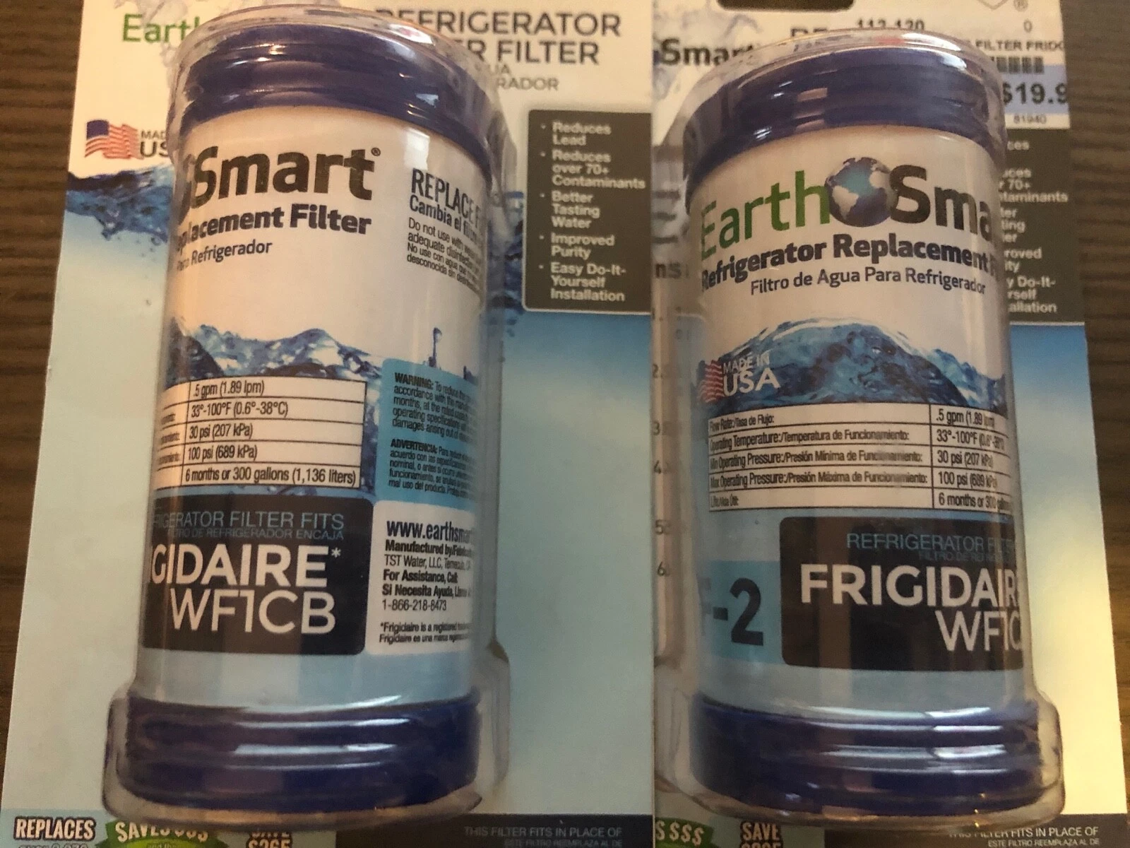 2 Pack Earth Smart Refrigerator Filter F-2 Replaces Frigidaire WF1CB WFCB NEW
Opens in a new window