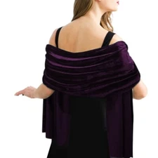 Elegant Velvets Shawl Solid Color Neck Shawl Women s Shawl Multipurpose Shawl