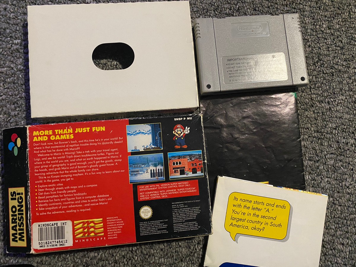 Mario is Missing! For SNES/Super Nintendo. Complete inc Rare Mario is Missing! For SNES/Super Nintendo. Complete inc Rare