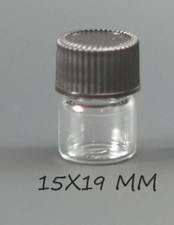 1/4 Dram CLEAR Glass Vials w/caps 15mmX19mm
