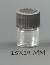 1/4 Dram CLEAR Glass Vials w/caps [15mmX19mm]
