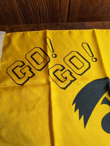 Iowa Hawkeyes Vintage Flag Yellow Blue Vintage Nos Sealed Bag 23x18 NCAA - Picture 2 of 10