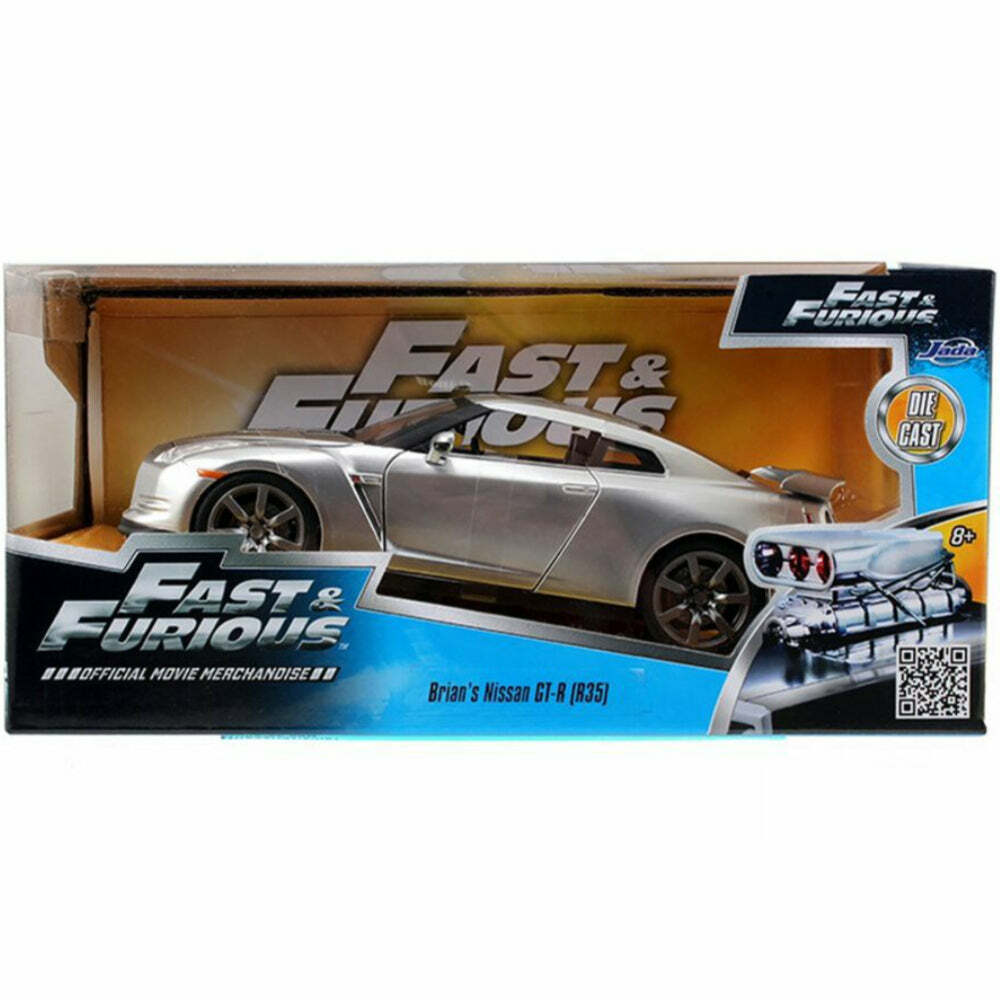 Maquette Nissan GT-R35 2009 Fast And Furious 7 – Échelle 1/24 Par Jada Toys – Bleu Carbone – Dès 14 Ans