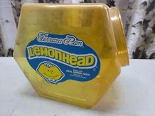 (K) VTG EMPTY Lemon Head Pan Ferrara Candy Counter Jar, Plastic Container