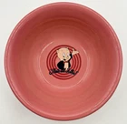 Vintage Fiesta Ware 1994 Looney Tunes Porky Pig 9" Pink Bowl "That's all Folks"
