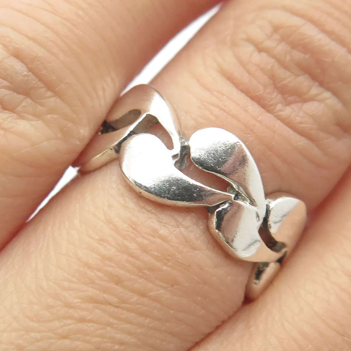 925 Sterling Silver Vintage Chain Ring Size 6.75
