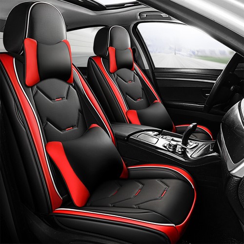 5 Car Seat Cover w/ Waterproof Leather Full Set Universal Fit for Most SUV Sedan - Picture 16 of 18