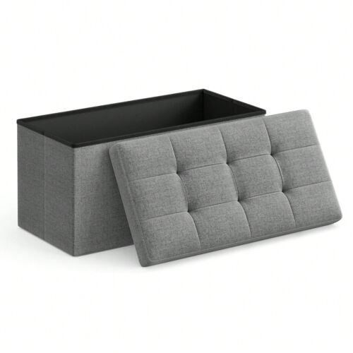 MAXPW-SONGMICSHOME 30 Inches Folding Storage Ottoman Bench, Storage Chest, Foot - Picture 8 of 36