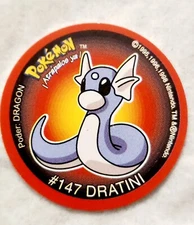 Tazos POKEMON 1 SABRITAS DRATINI #147 Pog 1998 Nintendo Mexico NOS FREE SHIPPING