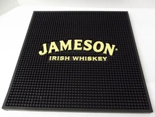Jameson Irish Whiskey Scotch Bar Rubber Bar Mat 14" X 14" Black Commercial Grade