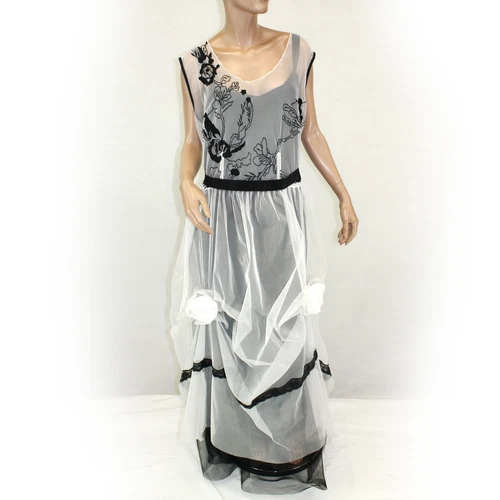 Nataya Plus Size Vintage Titanic Wedding Bridal Tulle Dress Slip Set 1X