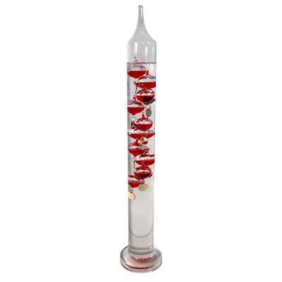 44 cm hohes freistehendes Galileo Thermometer mit 10 roten Schwimmkugeln