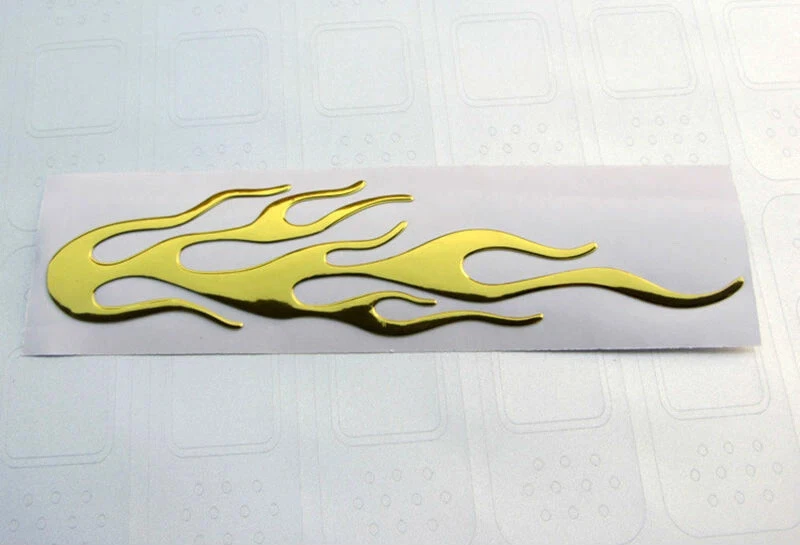 Adesivo 3D auto macchina moto scooter FIAMMA FUOCO ORO cromato tuning B01H7K0FOG - Immagine 4 di 4