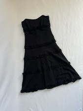 Nicole Miller Women's Dress Black Strapless Ruffle Dress Size 2